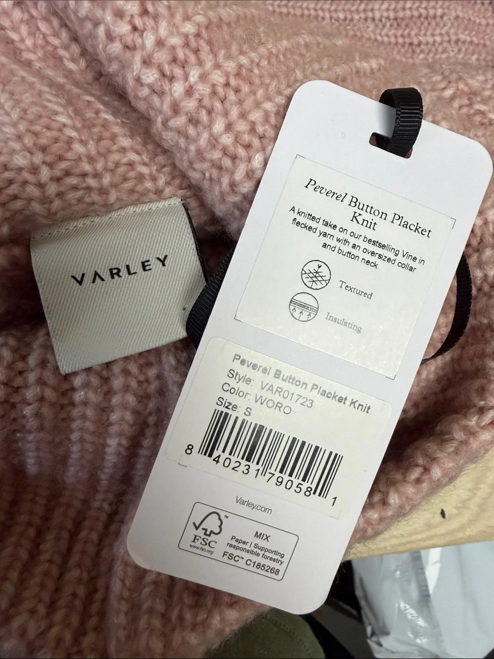 VARLEY PEVEREL BUTTON PLACKET KNIT - S